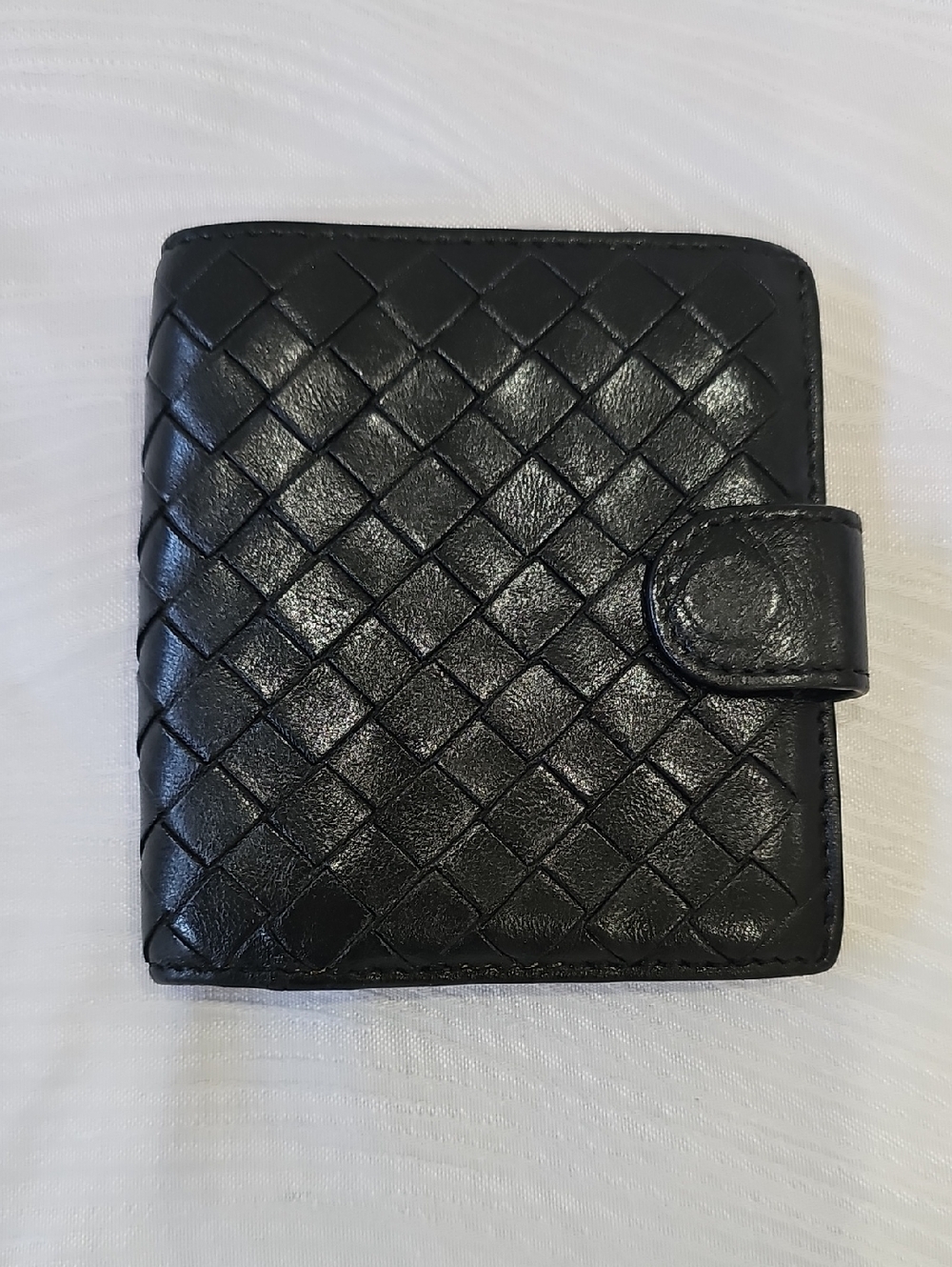 Bottega Veneta Black Leather Small Snap Wallet - Picture 1 of 12